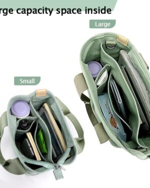 Canvas Small Tote Crossbody Shoulder Bag - Image 4