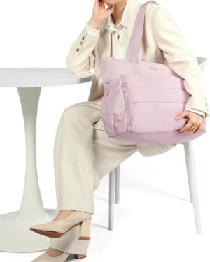 Pink Puffy Quilted Large Tote Bag - Image 2