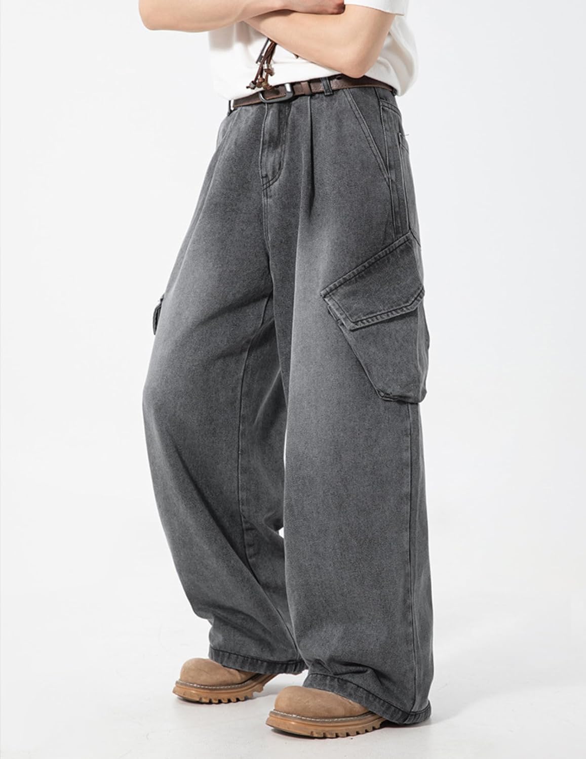 Men's Denim Cargo Pants - Image 2
